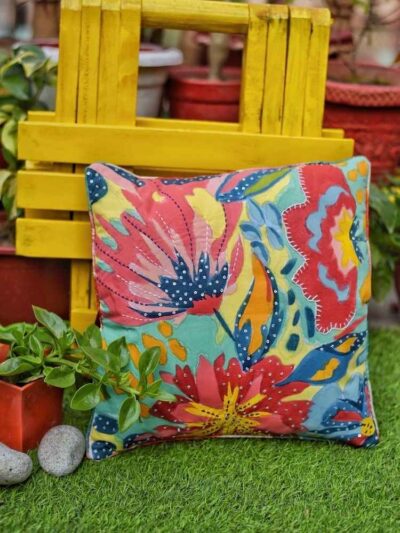 ABSTRACT Hand Painted Garden Cushion Cover