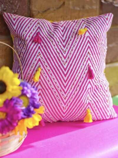 Chevron Beadwork Cushion Cover
