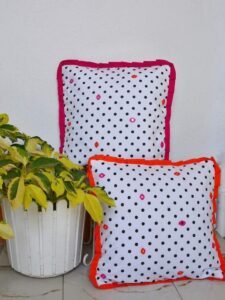 Polka Frill Cushion Cover