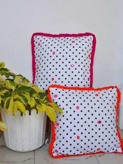 Polka Frill Cushion Cover