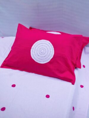 polka patch pink bedsheet 1