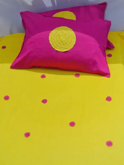 Polka Patch Bedsheet Yellow