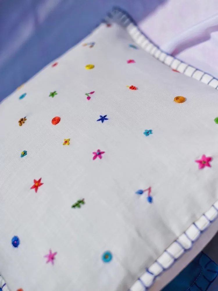 Ditsy Hand Embroidered Cushion cover - Image 3