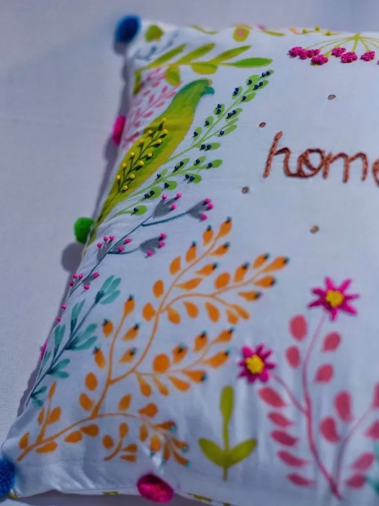 Hand Painted Garden Cushion Cover - Image 4
