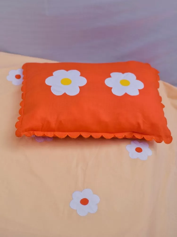 Orange Applique Flower Bedsheet - Image 2