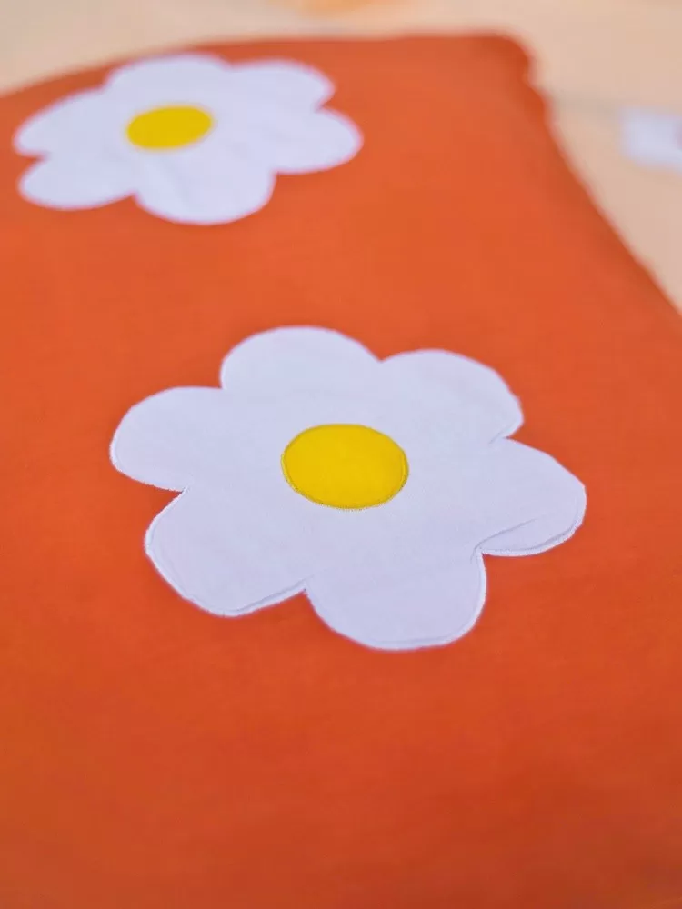Orange Applique Flower Bedsheet - Image 4