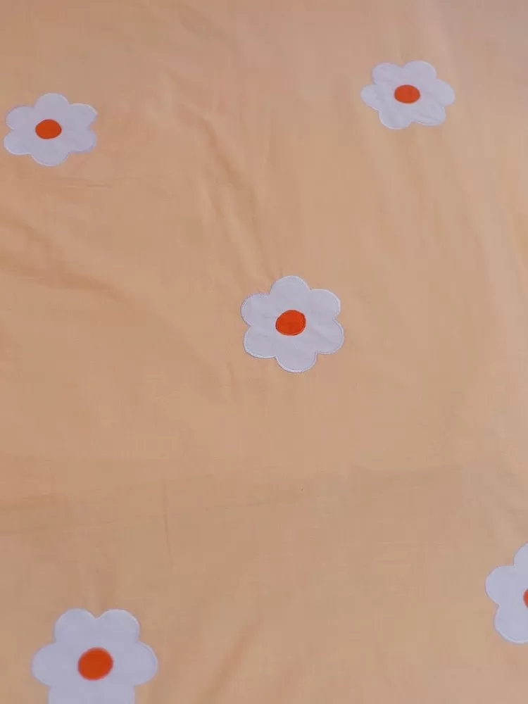 Orange Applique Flower Bedsheet - Image 6