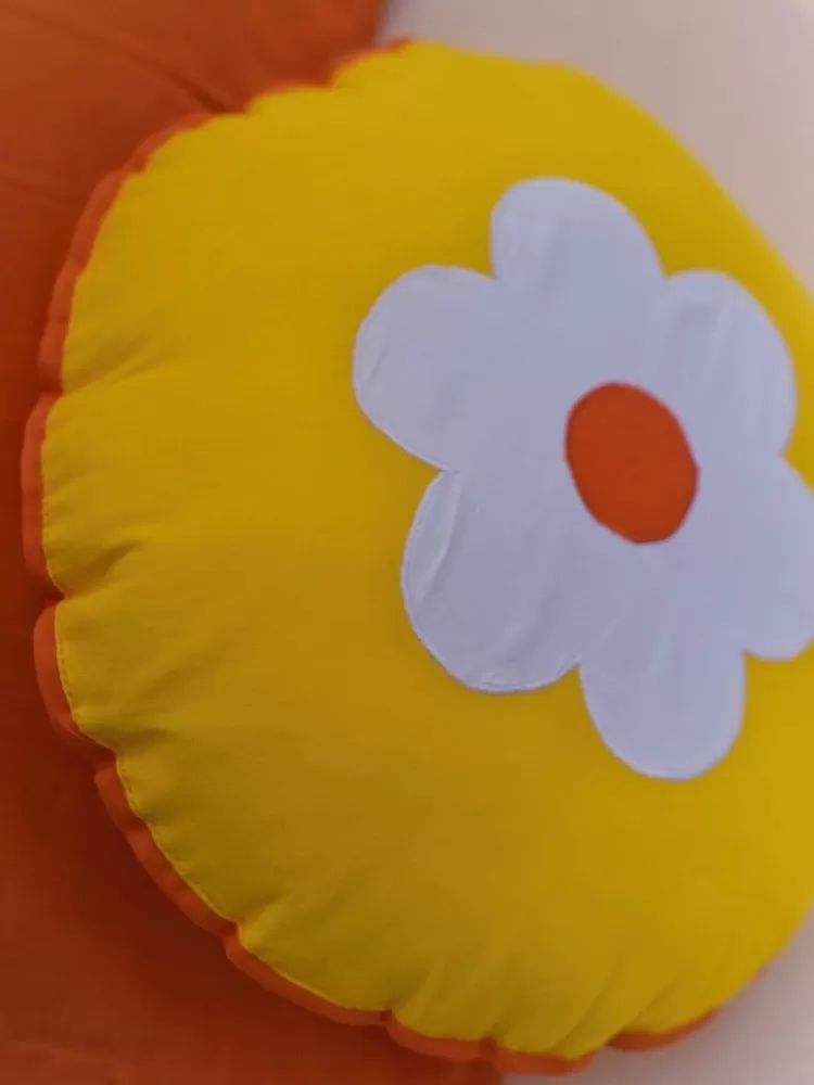 Round Flower Patch Cushion - Image 4