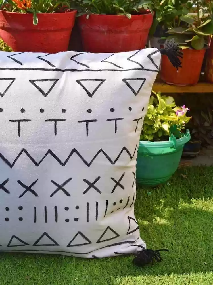 Tribal Handpainted Cushion Cover - Image 3